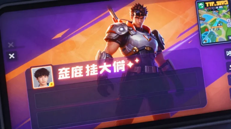 Captura de gameplay de Free Fire con un personaje táctico en una isla tropical, con un nick de Free Fire limpio y legible sobre su cabeza