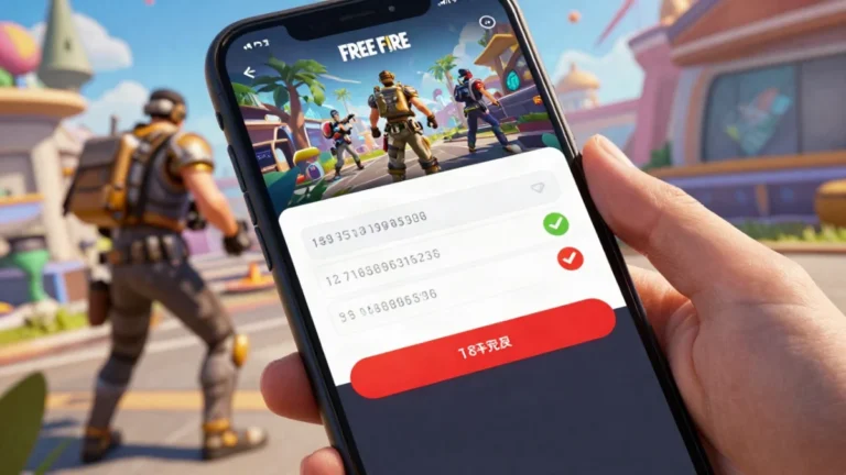 Captura de partida de Free Fire con un personaje cubriéndose tras un muro de hielo mientras aparece un aviso de código ya canjeado Free Fire en pantalla