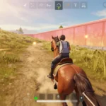 jugador montado en un caballo subiendo una