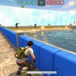 personaje con equipo tactico cruzando un puente