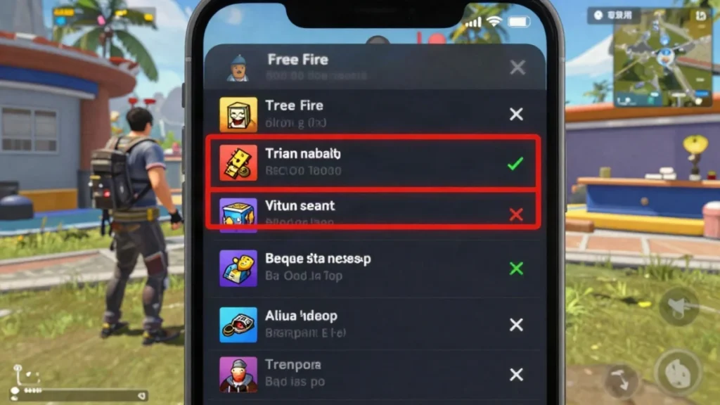 Código ya canjeado en Free Fire: qué significa y qué hacer 2 Personaje genérico en una isla tropical revisando el menú de inventario y el buzón del juego en pantalla